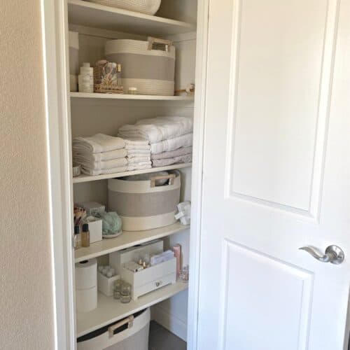 Simple Bathroom Closet Organization Ideas | Mornington Lane