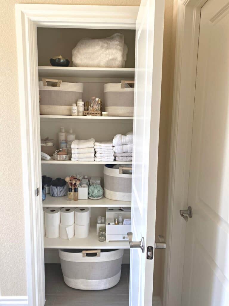 Simple Bathroom Closet Organization Ideas | Mornington Lane