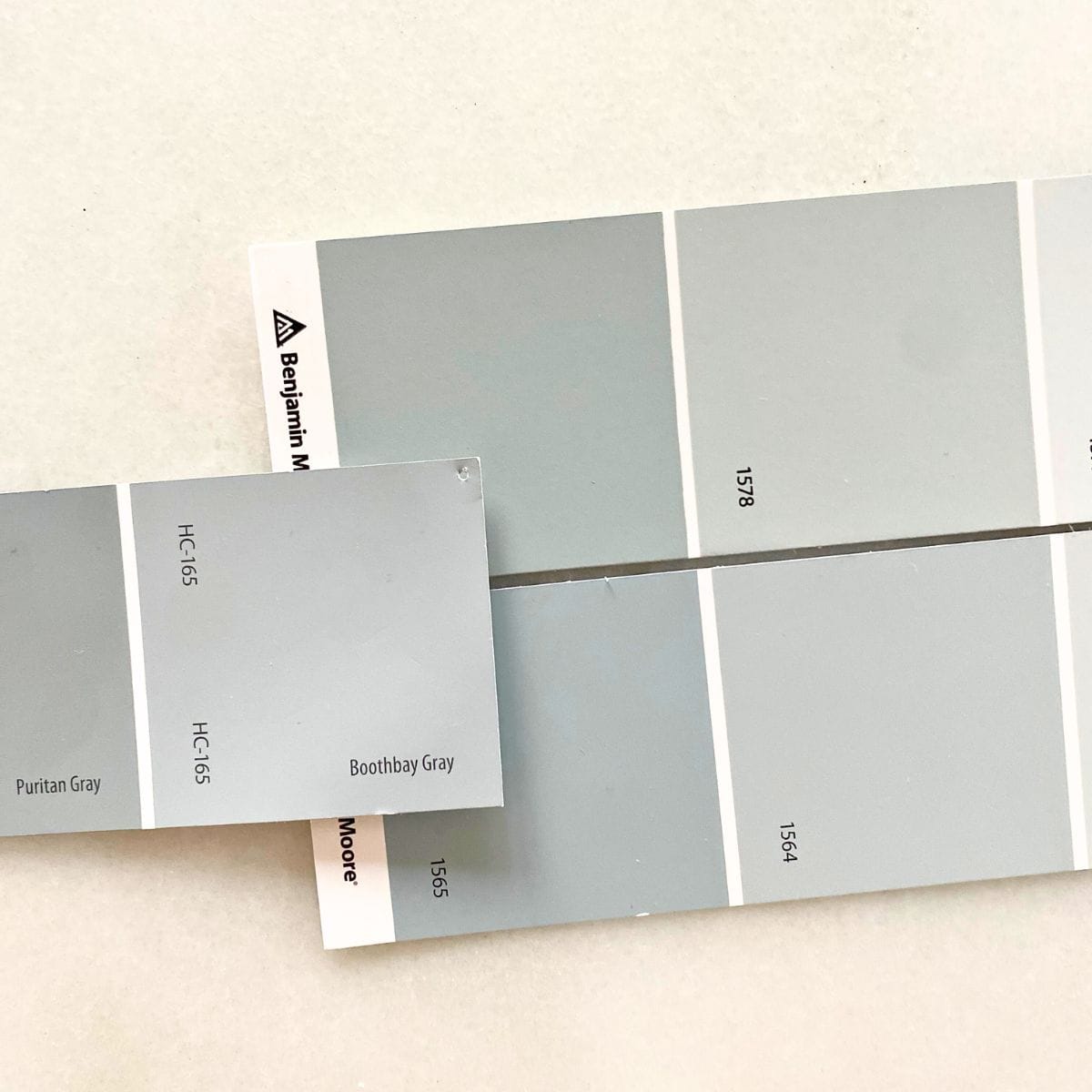 gray paint swatches by Benjamin Moore