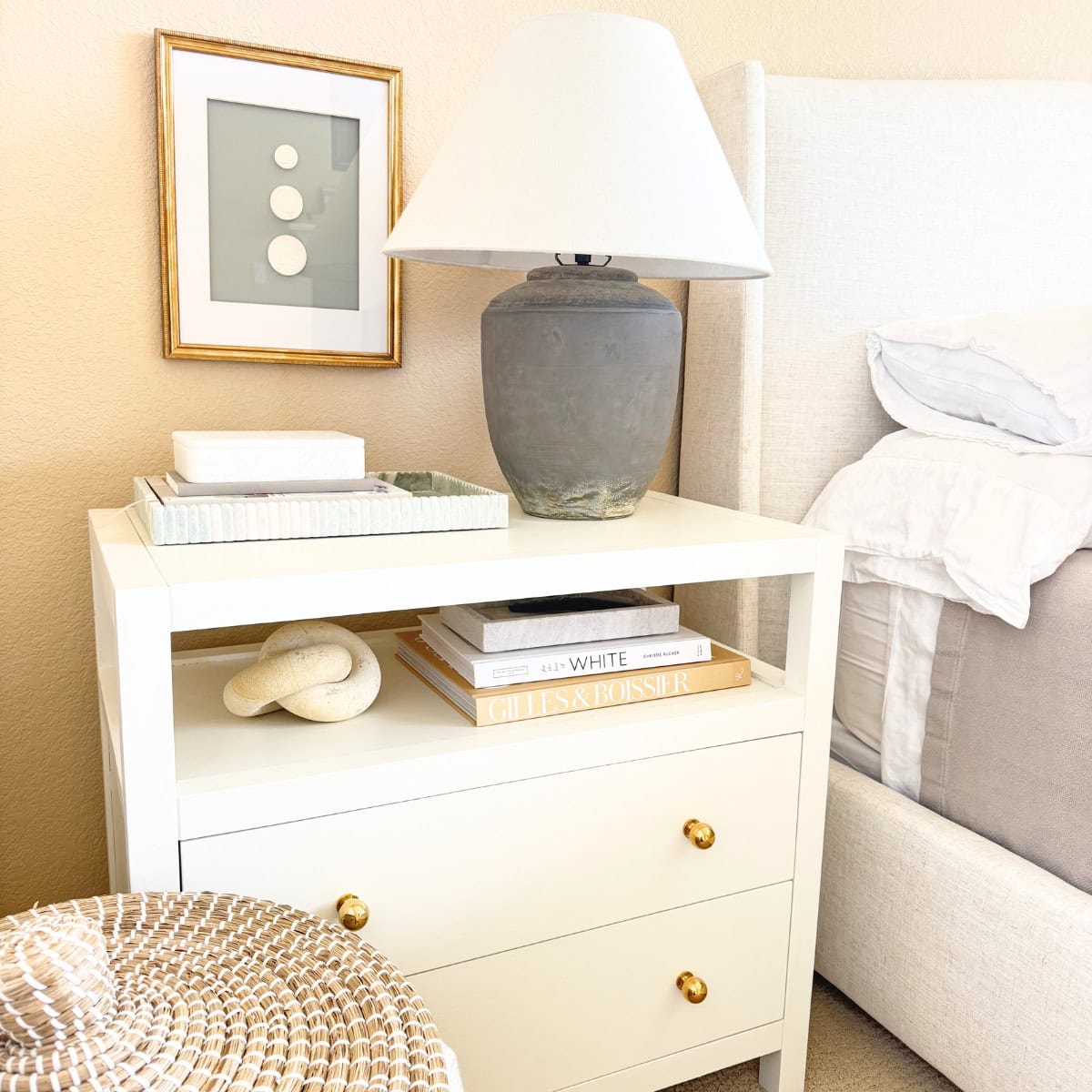 styled bedside table