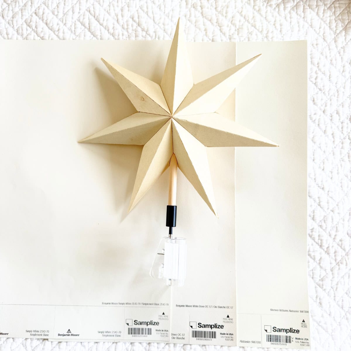light wood star tree topper