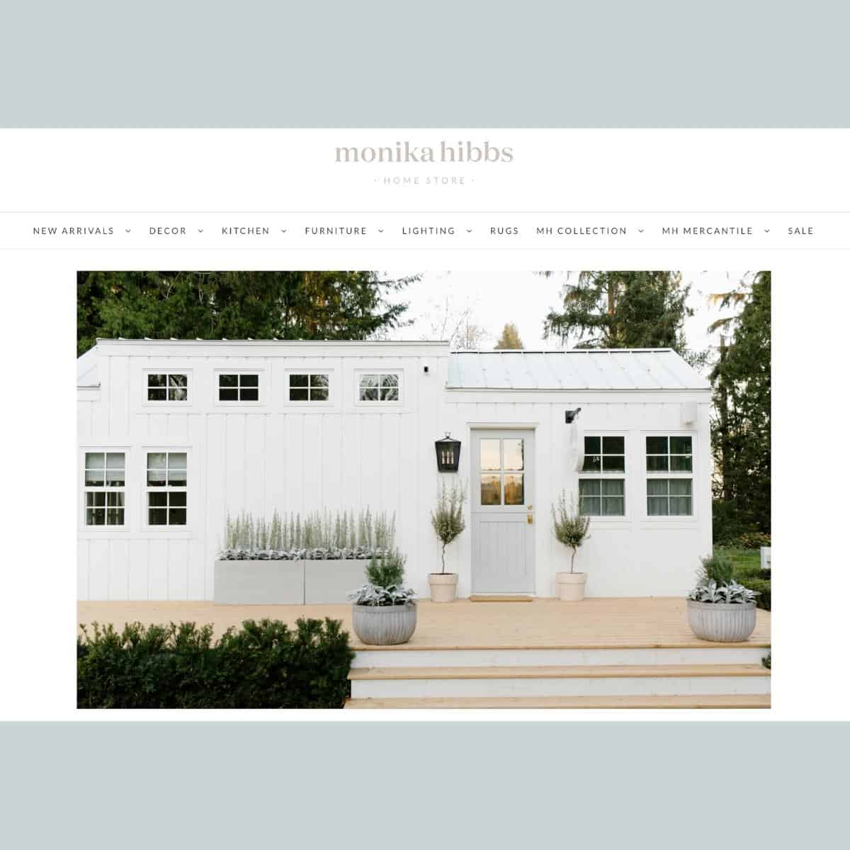 A white home decor storefront