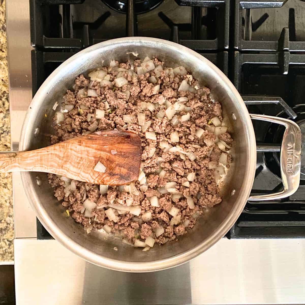 Browned ground beef with onion