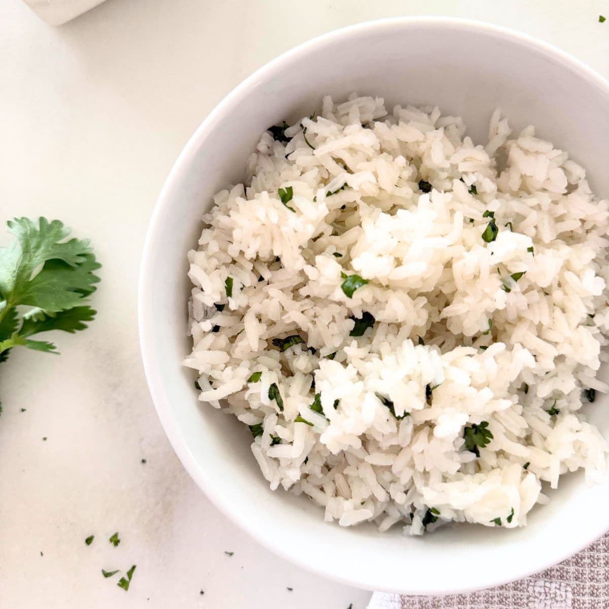 bowl of homemade cilantro lime rice