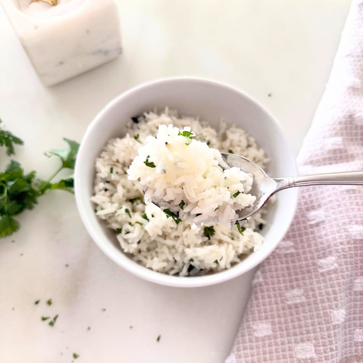 bowl of homemade cilantro lime rice