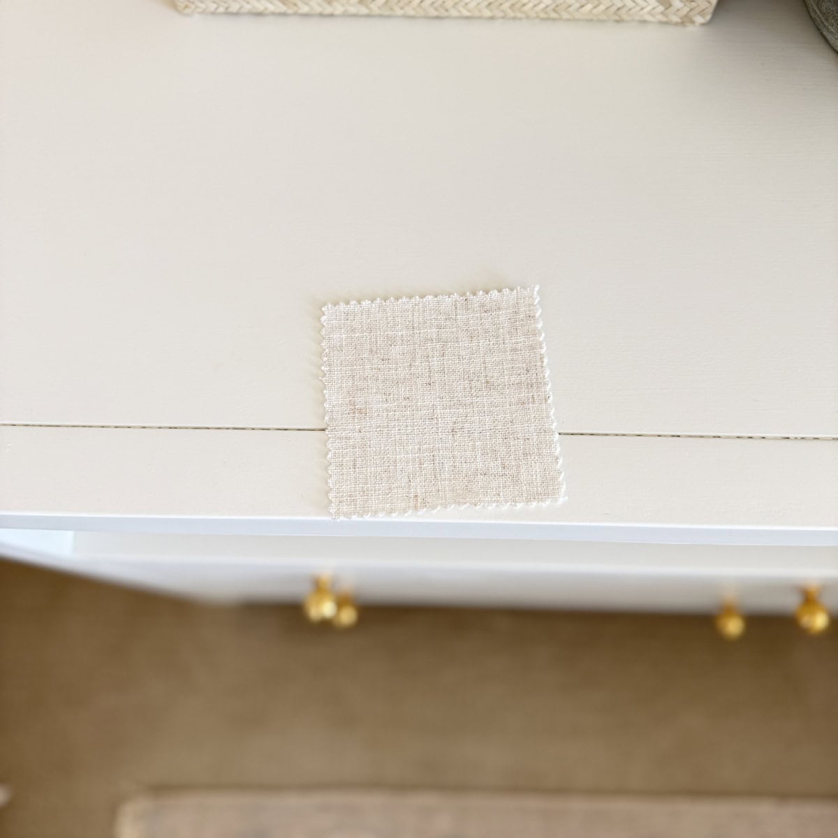 classic talc linen fabric swatch for bed frame
