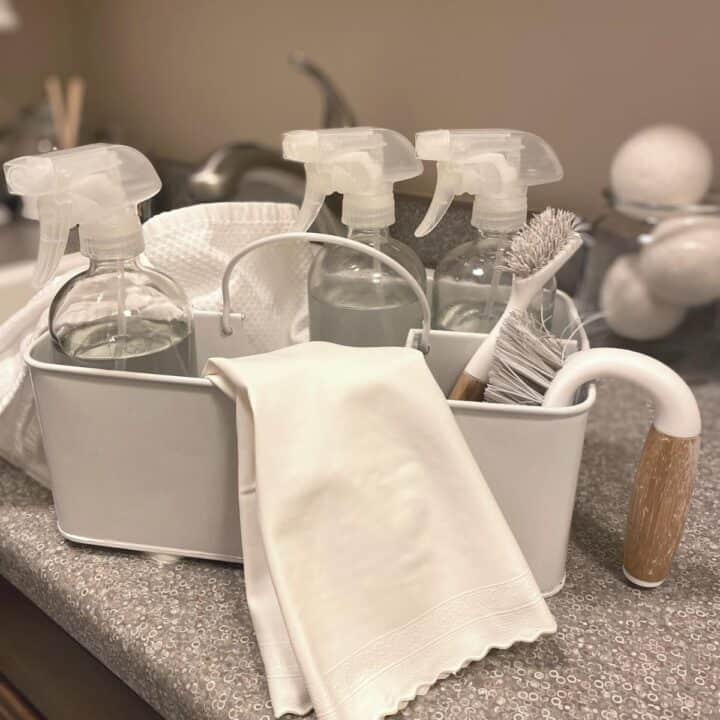 White Plastic Cleaning Caddy