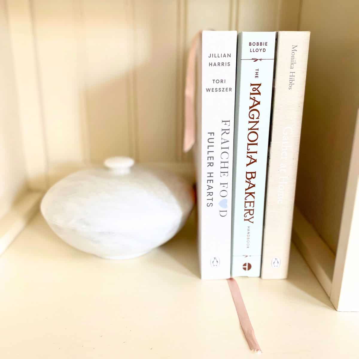 cookbooks as shelf decoration