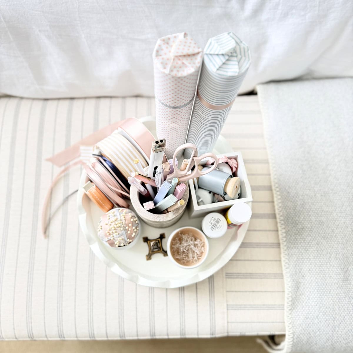 turntable organizing craft supplies