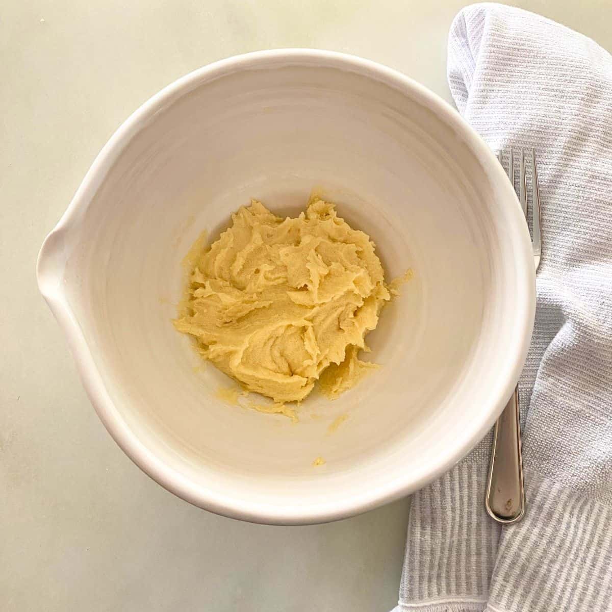 creamed butter, sugar and vanilla in mixing bowl