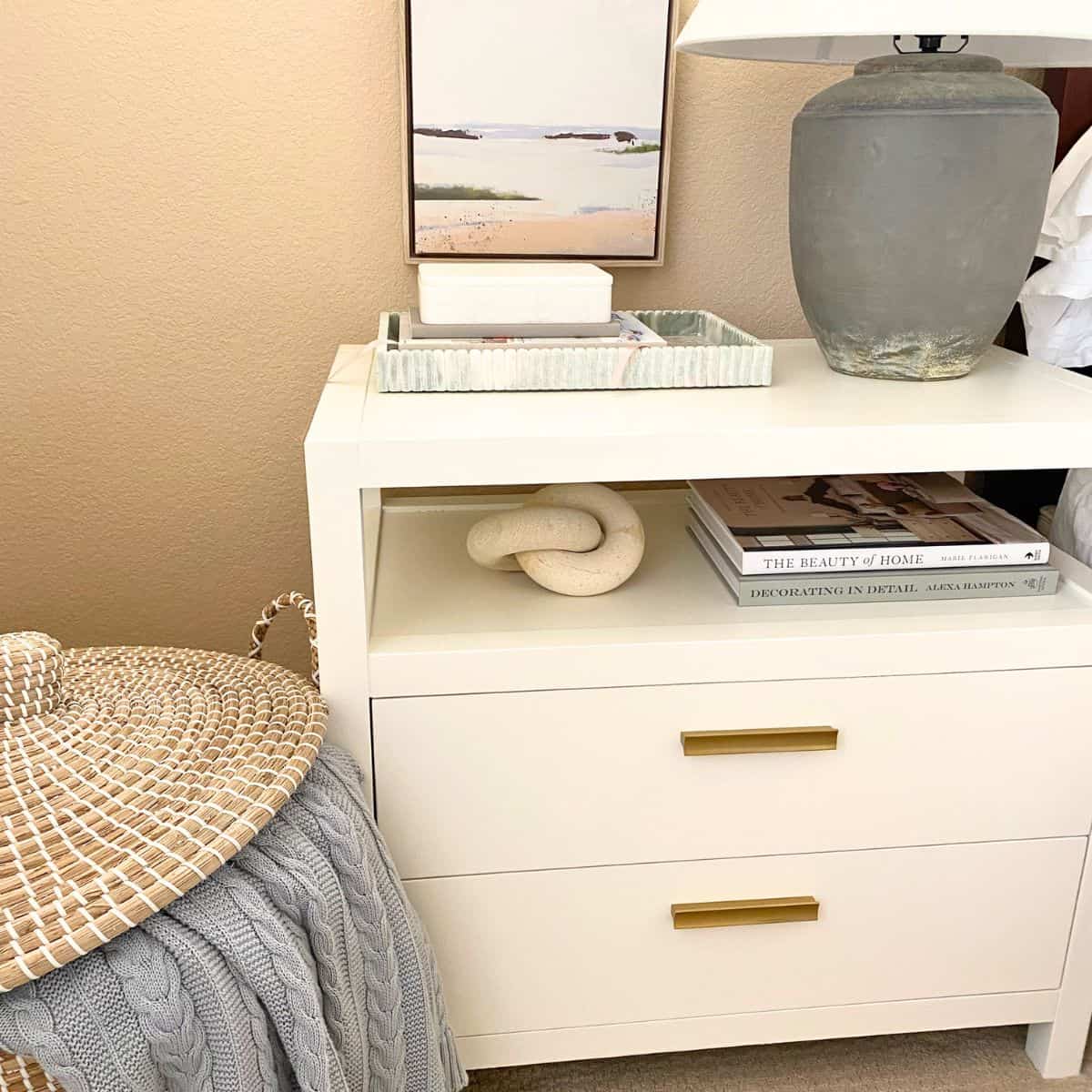 decorated bedside table