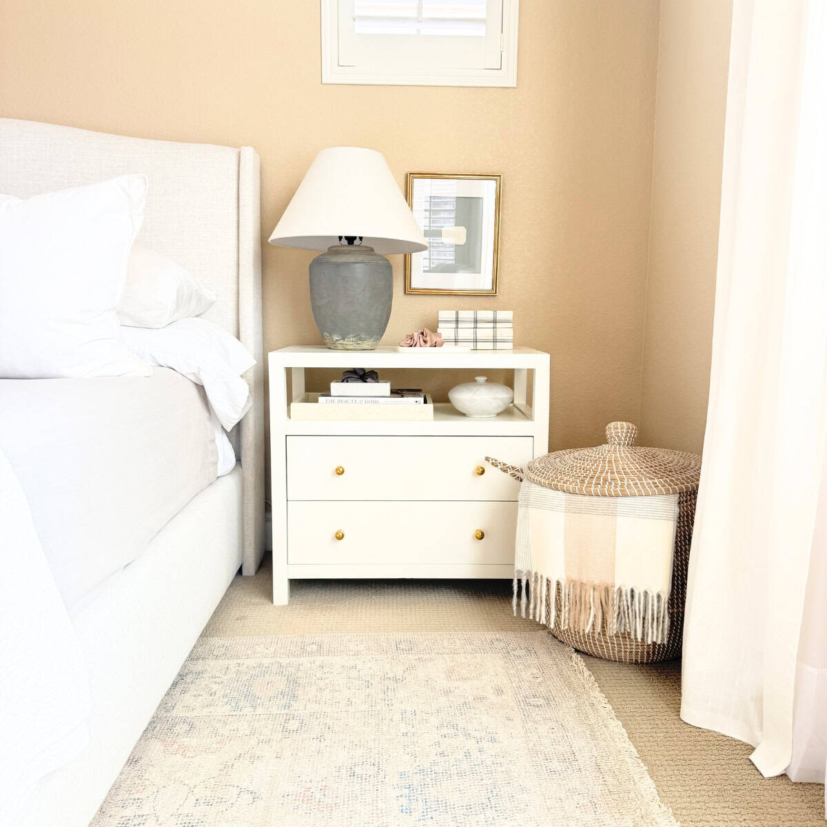 decorated bedside table