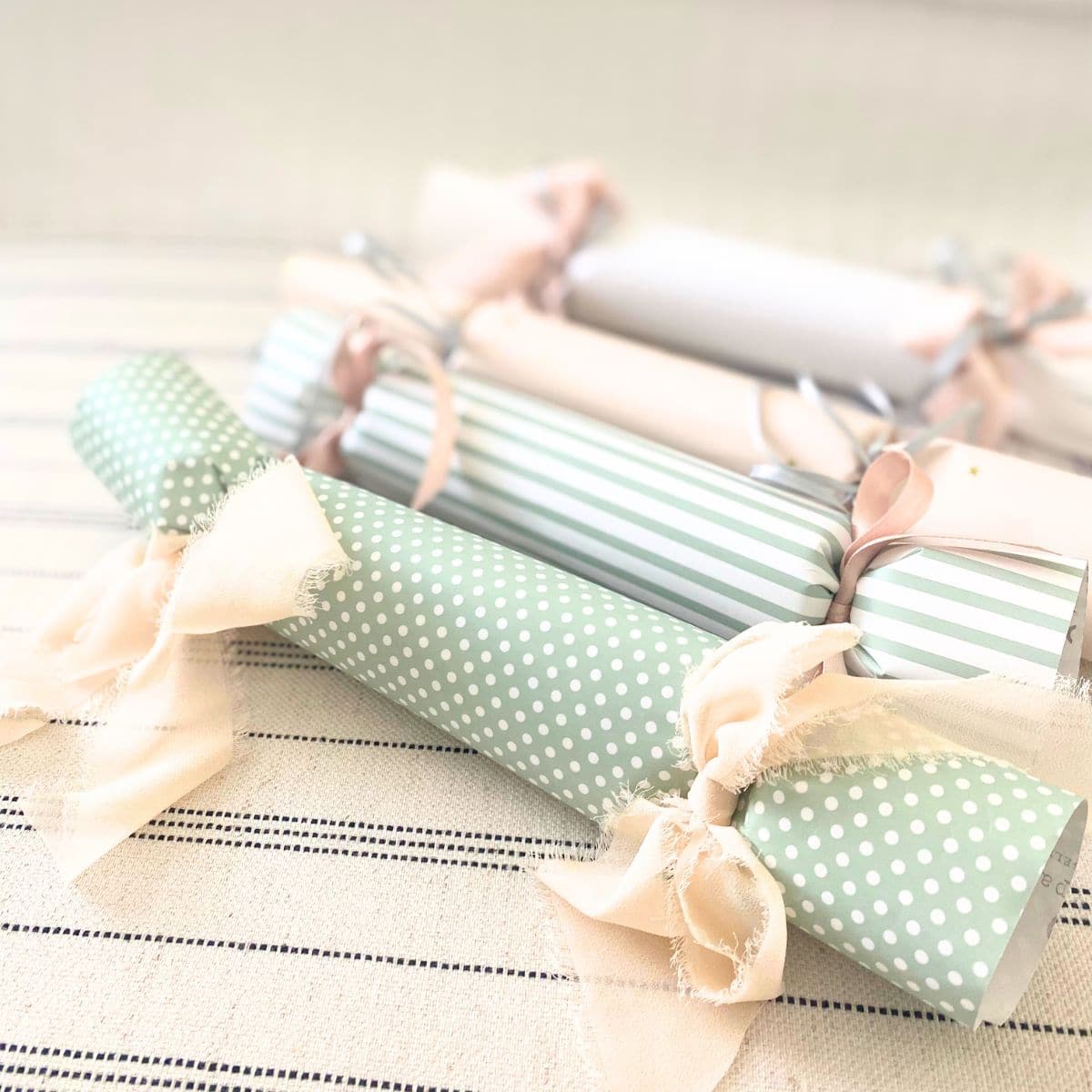 pretty pastel christmas crackers