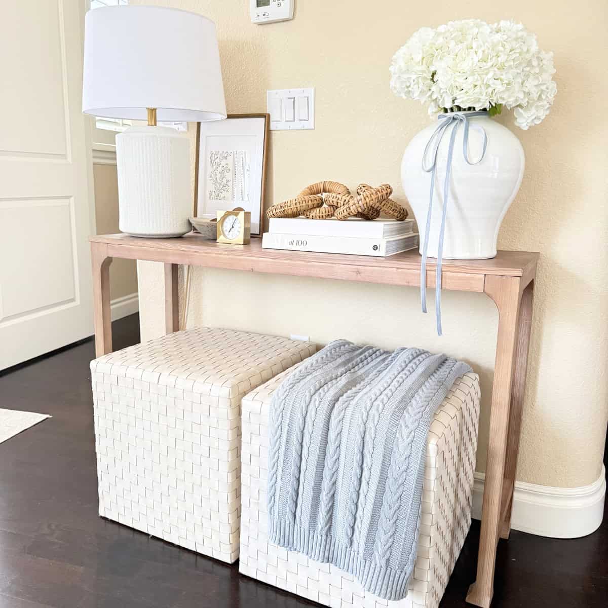 entry console table decorated