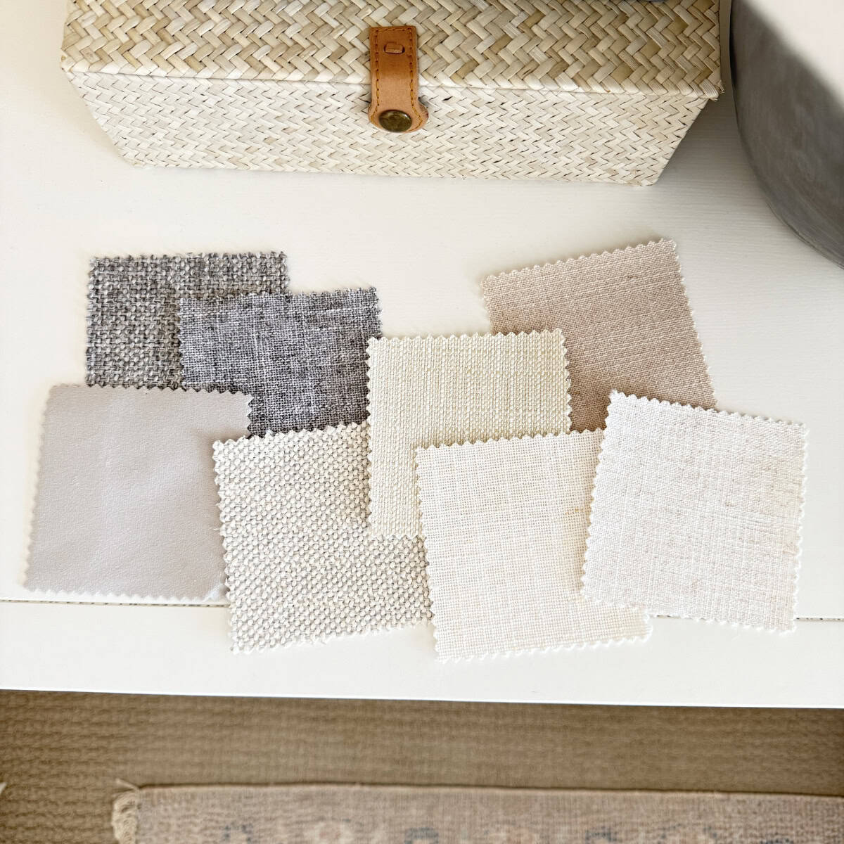 various fabric swatches for bed frame