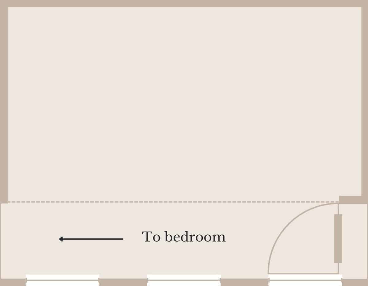 Illustrated floor plan of home office