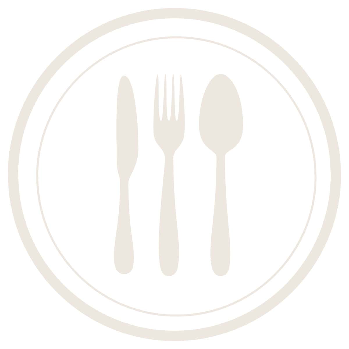 plate with flatware icon for recipes