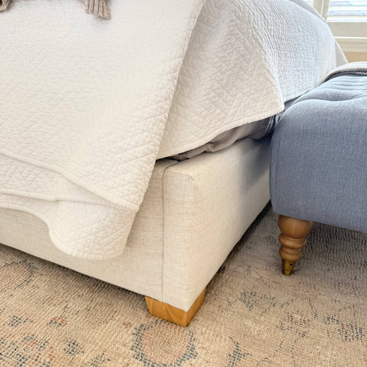 fabric footboard of upholstered bed