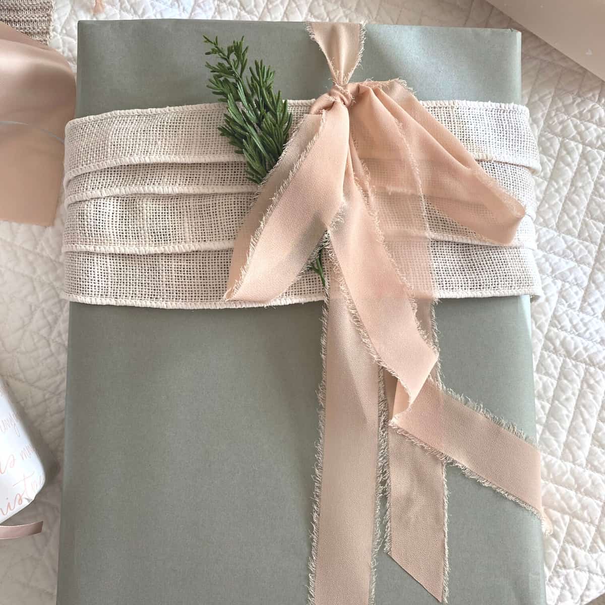 How to gift wrap with raffia ribbon