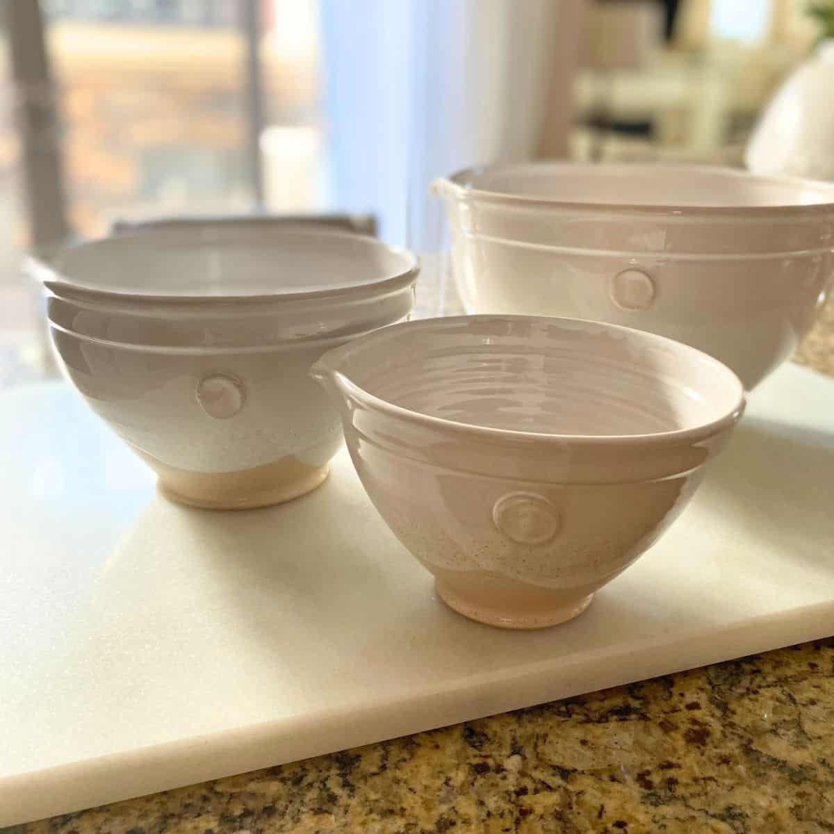 handthrown mixing bowls