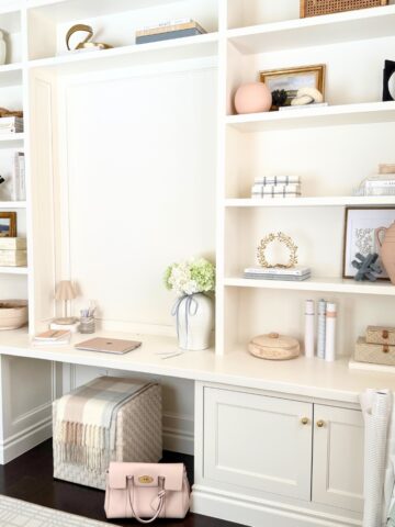 home office built ins decorated