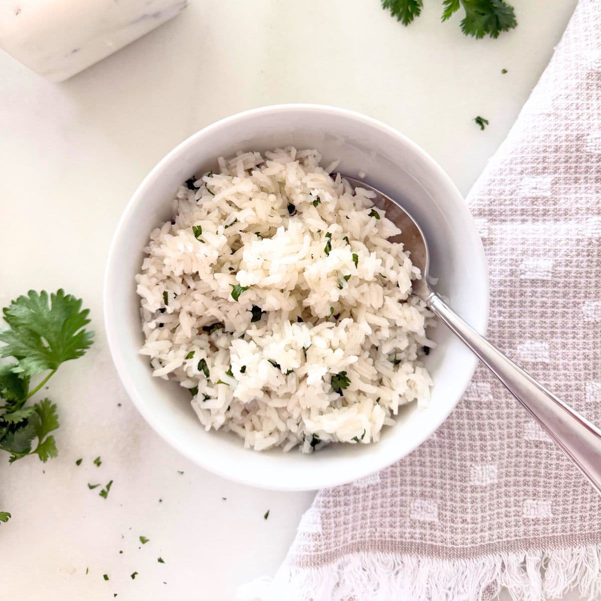 bowl of homemade cilantro lime rice