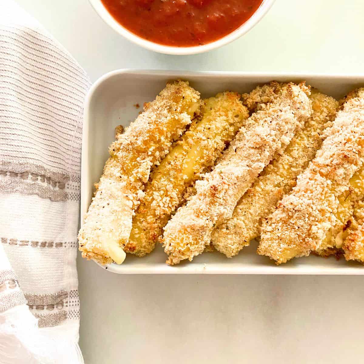 homemade mozzarella sticks