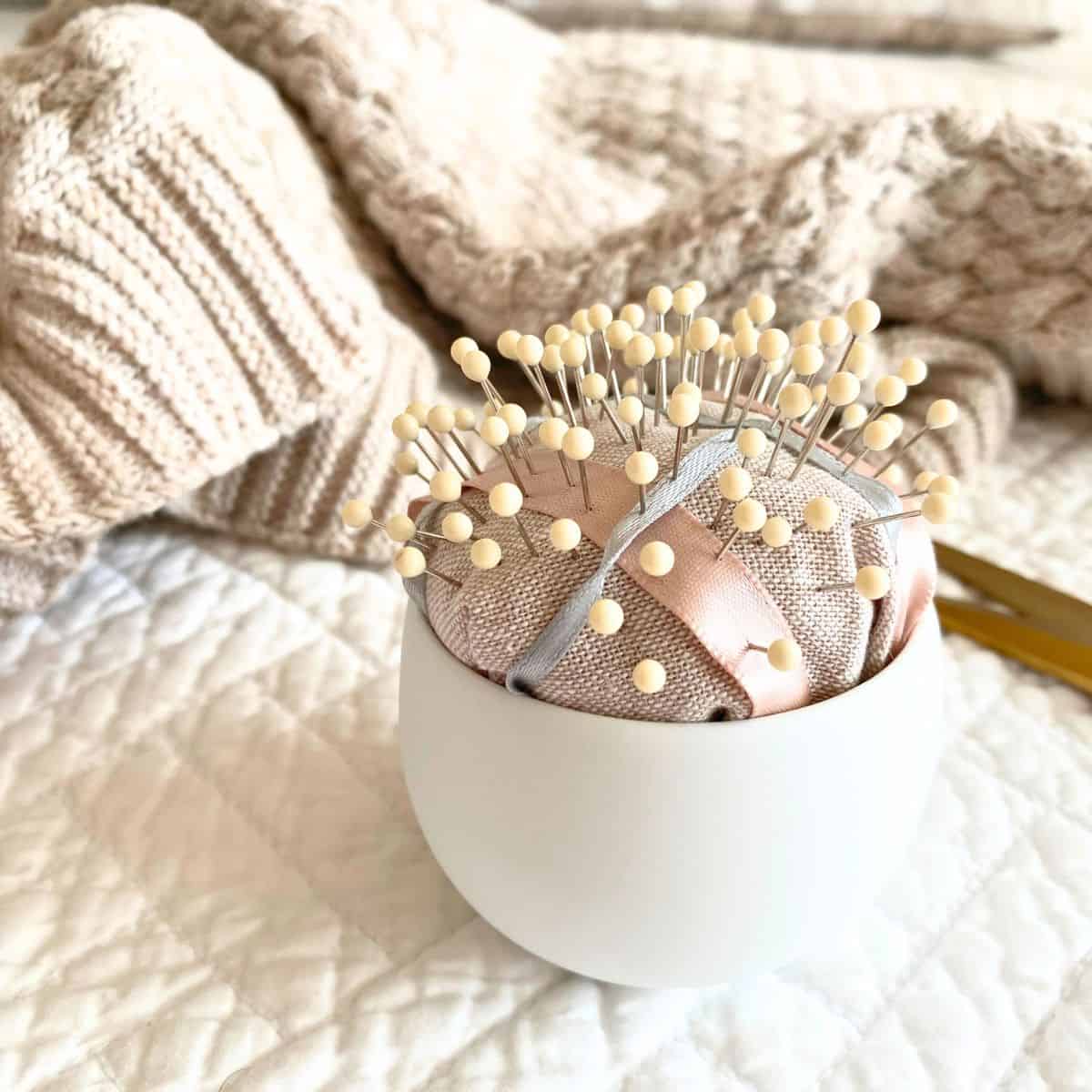 pins in a diy pincushion