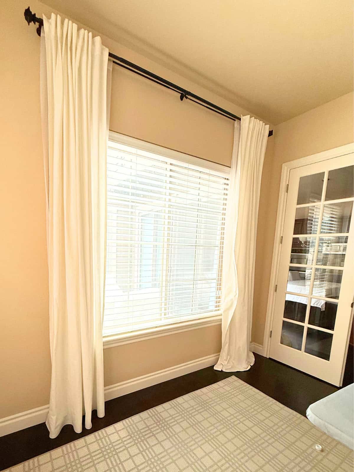 before and after shortened curtains