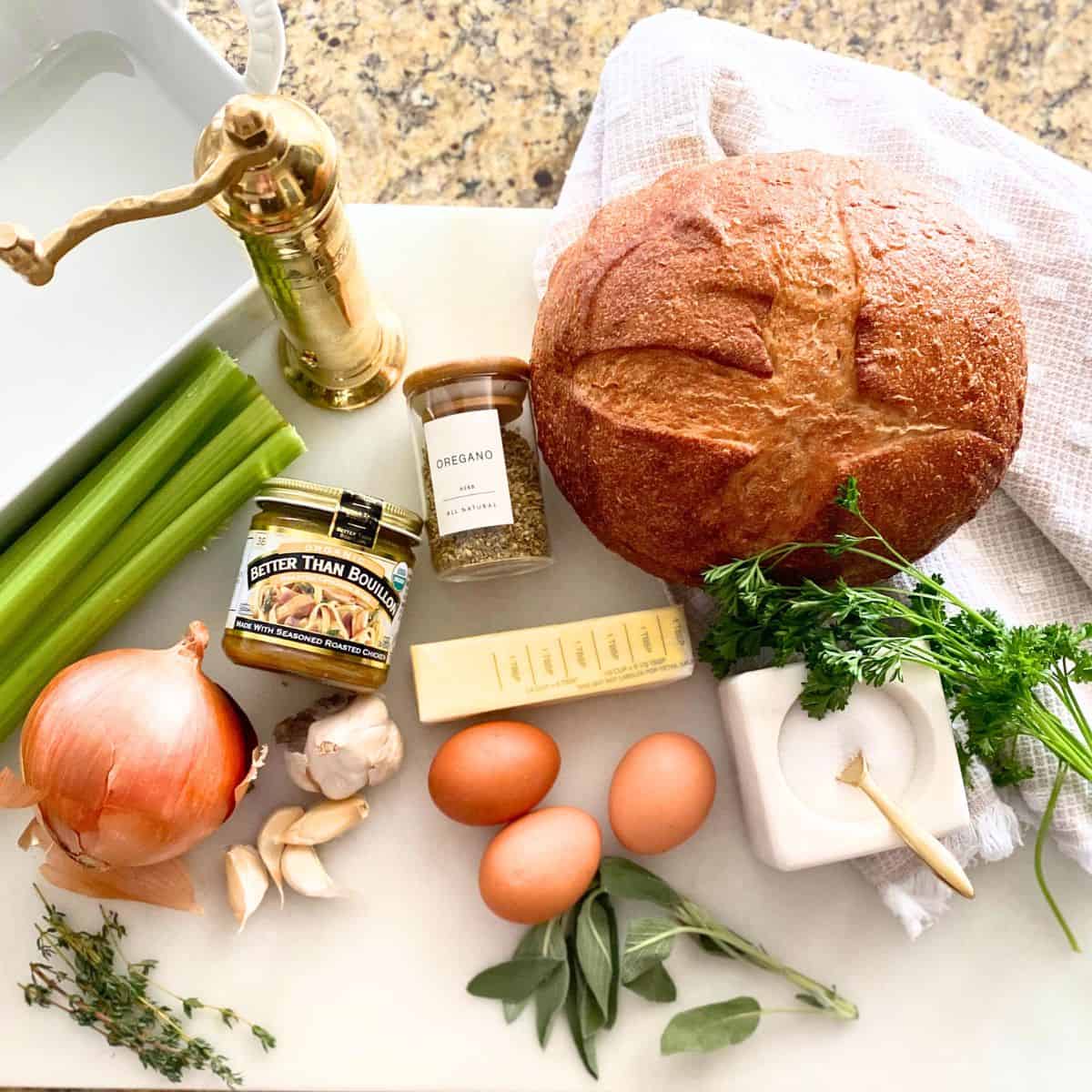 ingredients for homemade stuffing