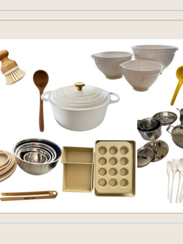 collage of kitchen items to give as gifts
