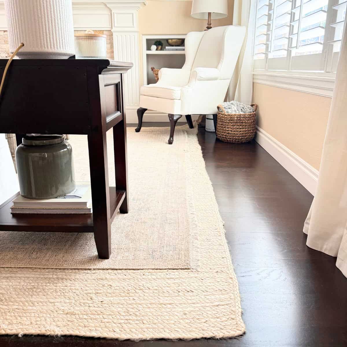 layered rugs in living room