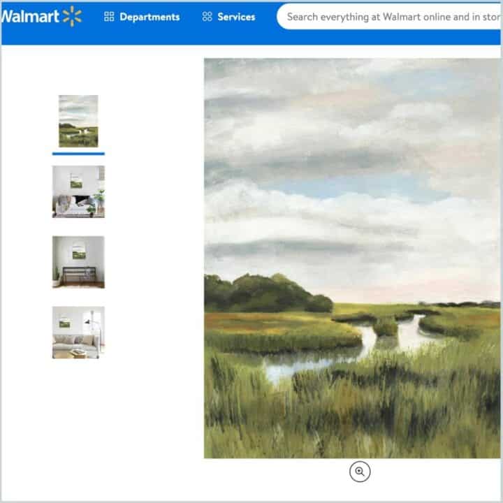 Landscape art screenshot from walmart's website