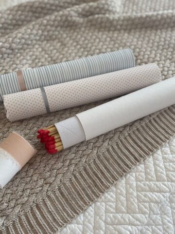 tubes of matches wrapped in pretty paper