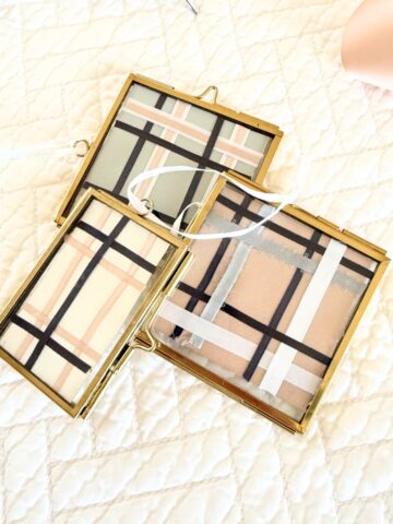 diy mini picture frame christmas ornaments with plaid ribbon designs