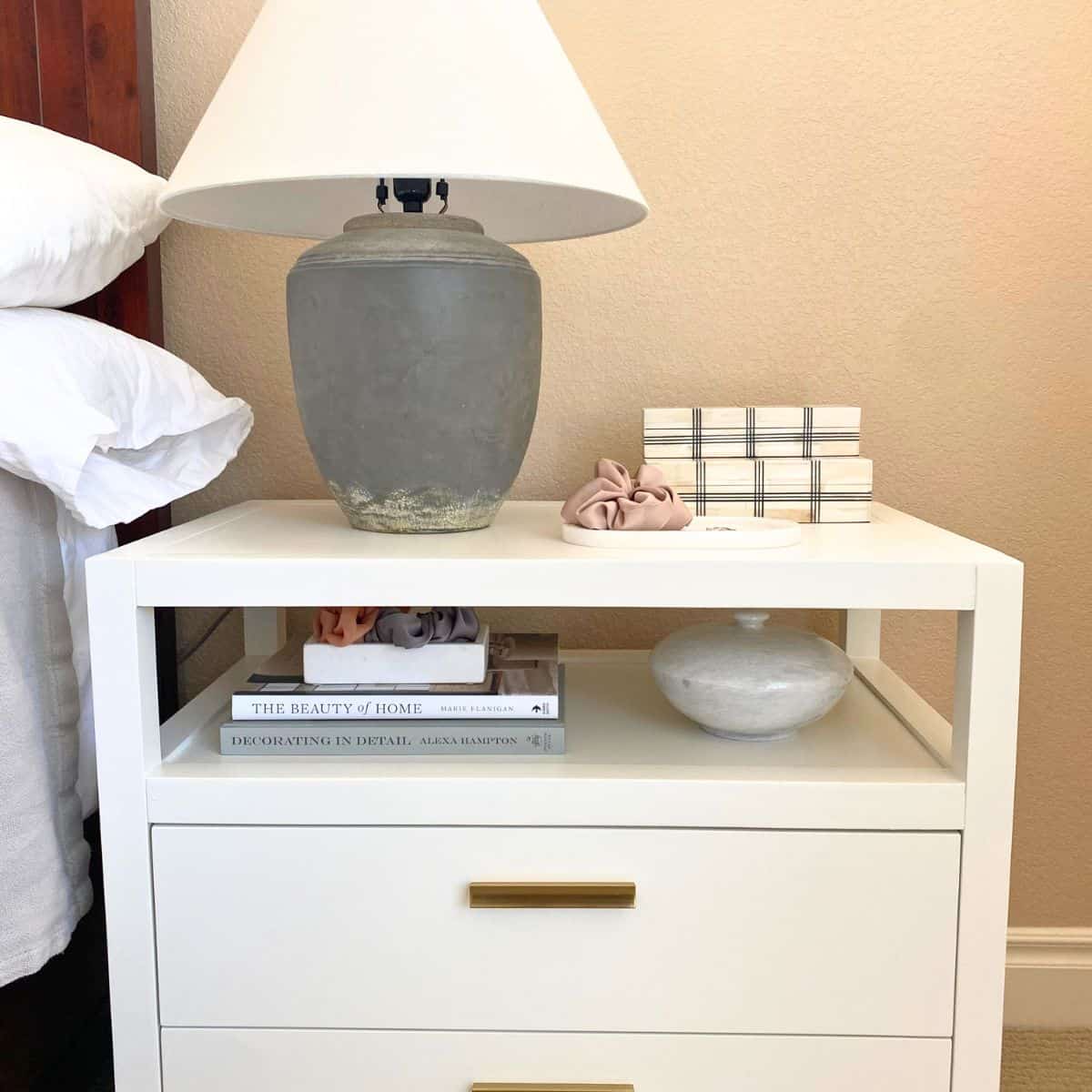 nightstand decorated