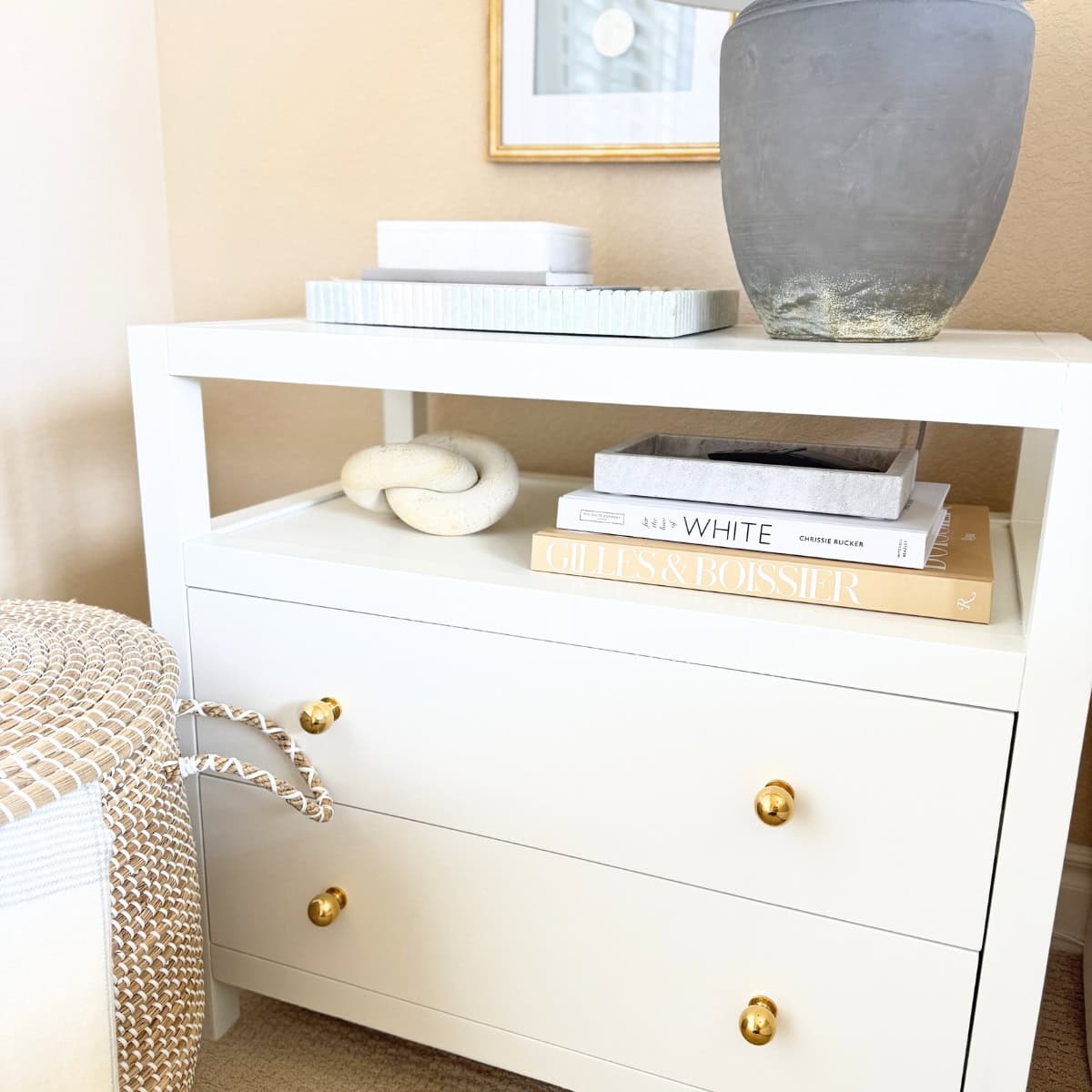nightstand decorated