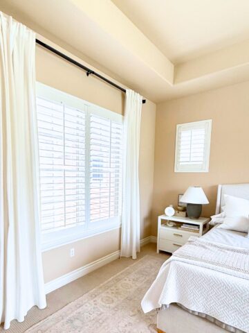 curtains shortened with iron-on hem tape