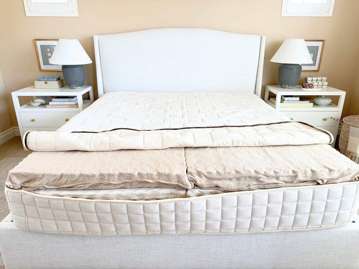 naturepedic organic mattress with unzipped cover