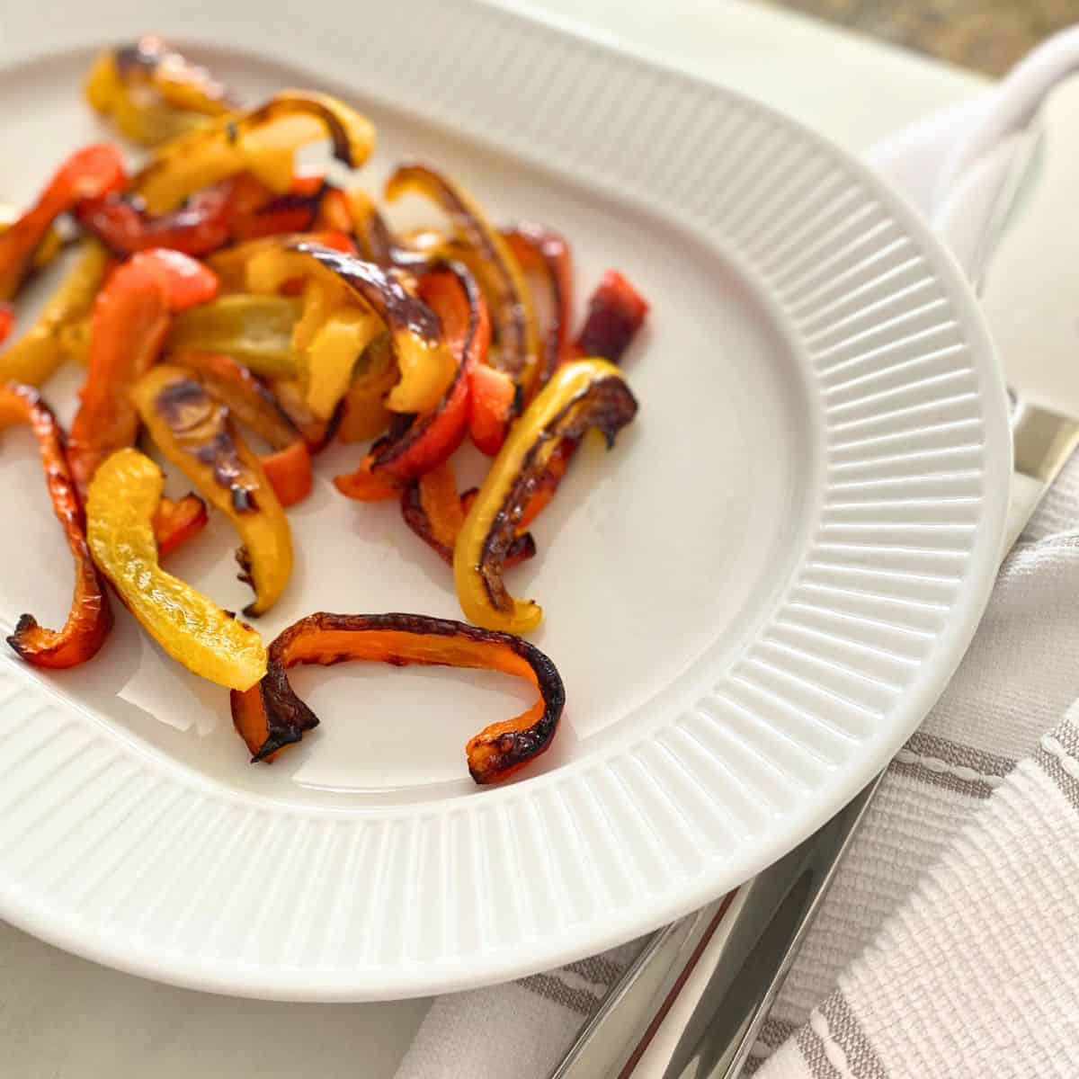 Platter of oven roasted bell peppers