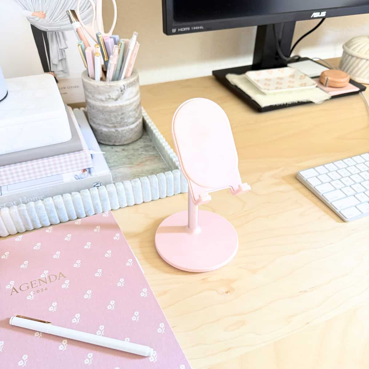 phone holder on top of desk