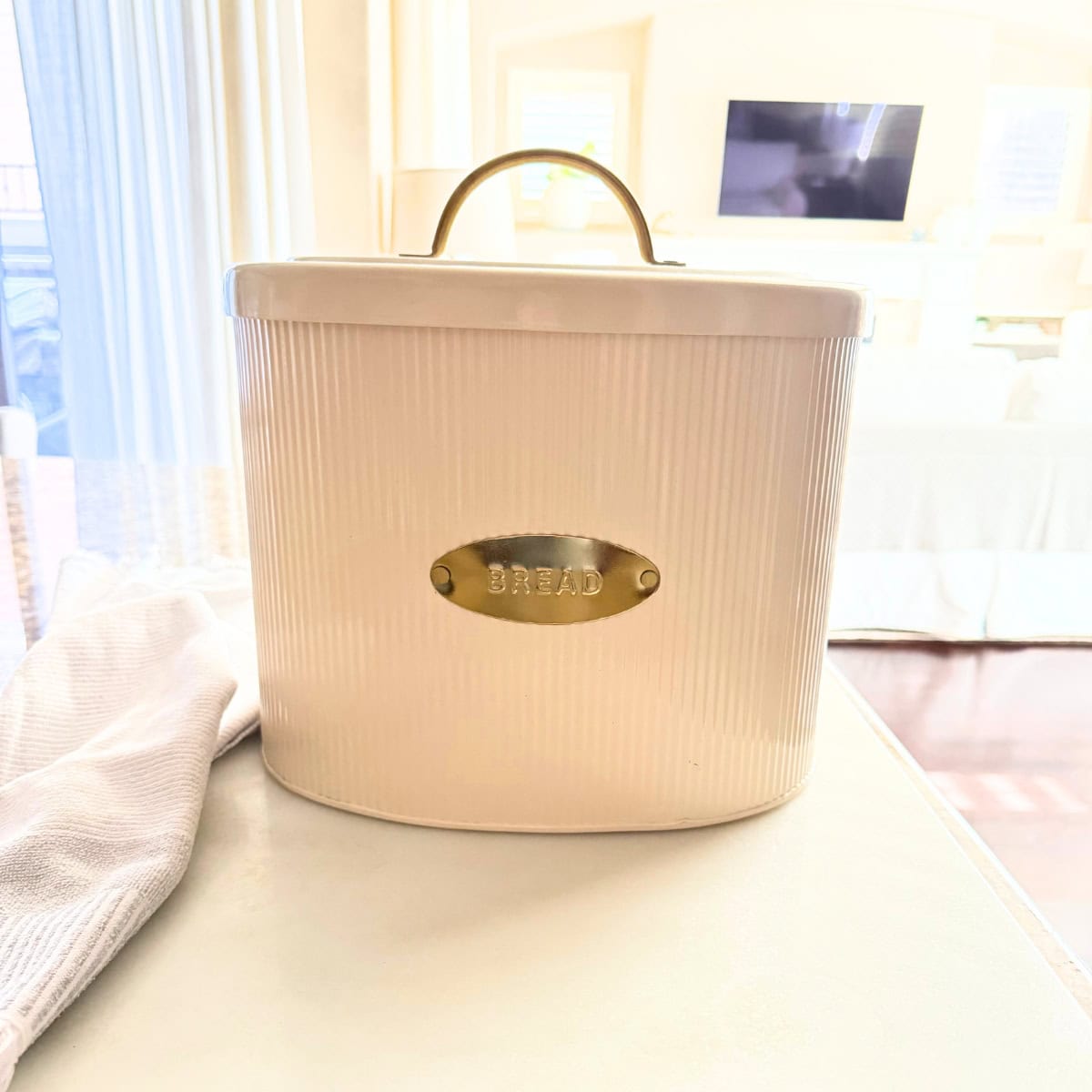 cream off-white bread box