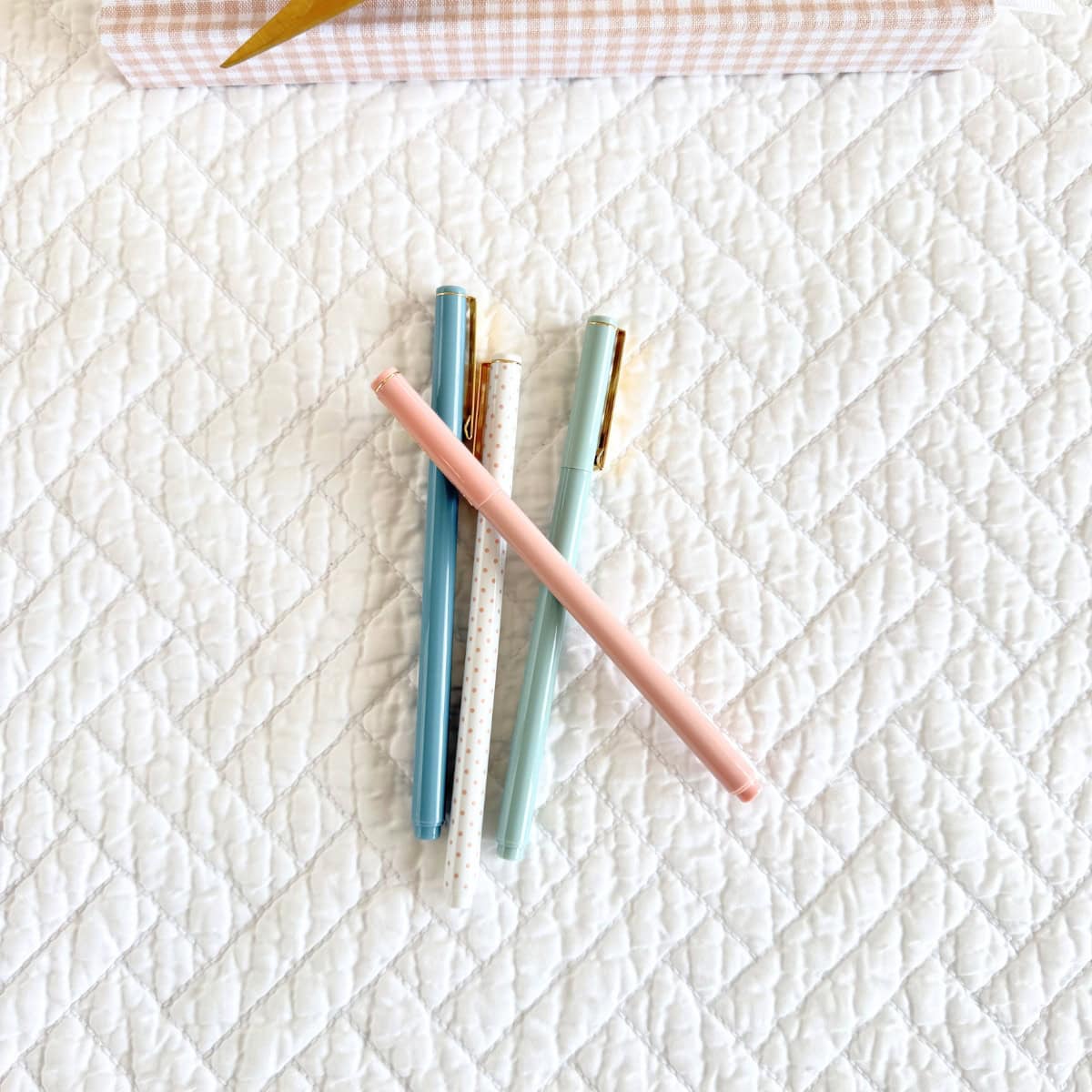 pastel felt tip pens with black ink