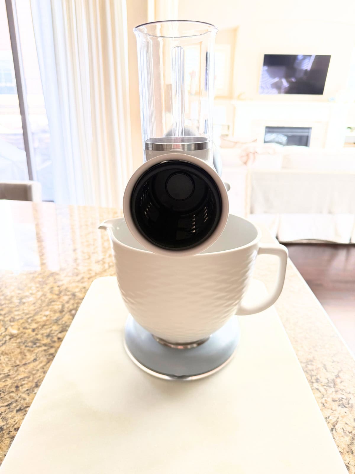 kitchenaid stand mixer with shredder attachment connected