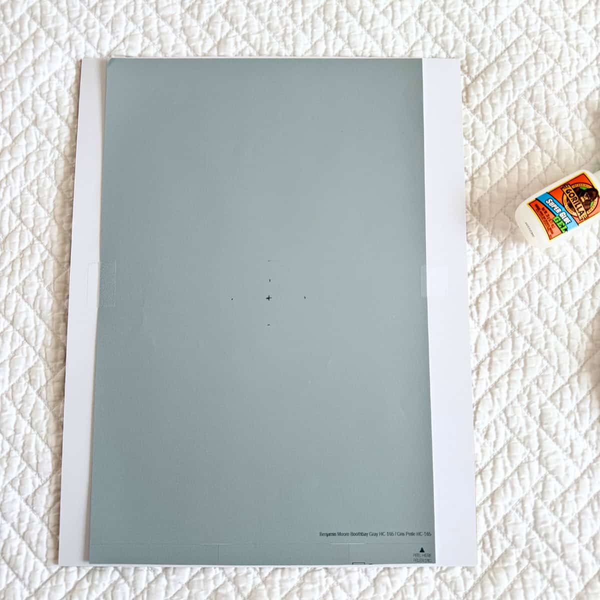 process to mark mid point of paint sample sheet