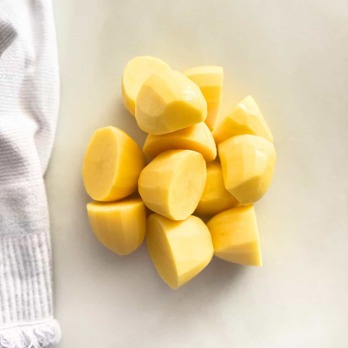 halved yellow potatoes