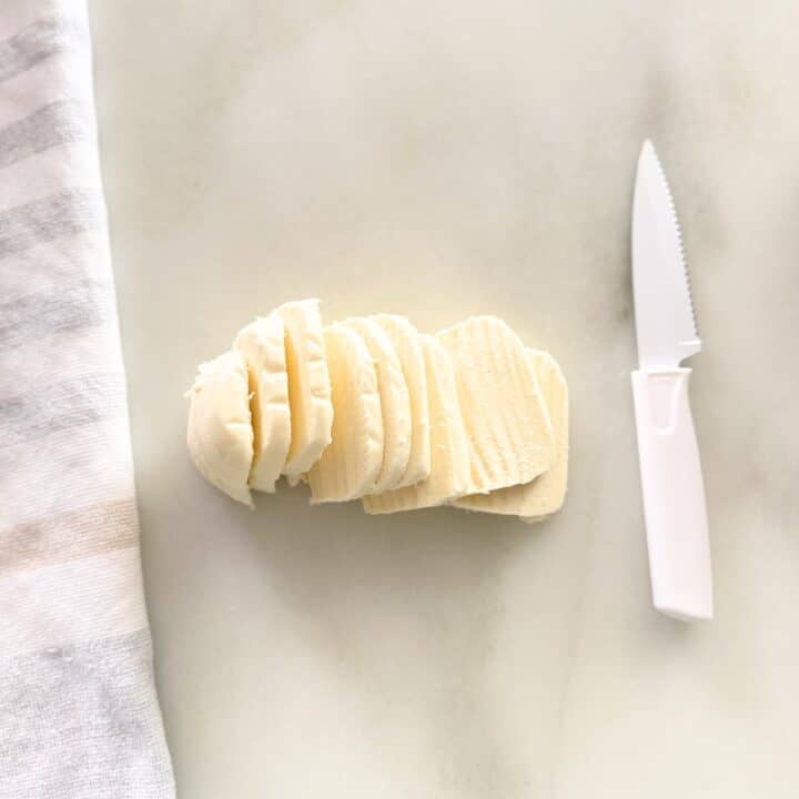 sliced mozzarella log