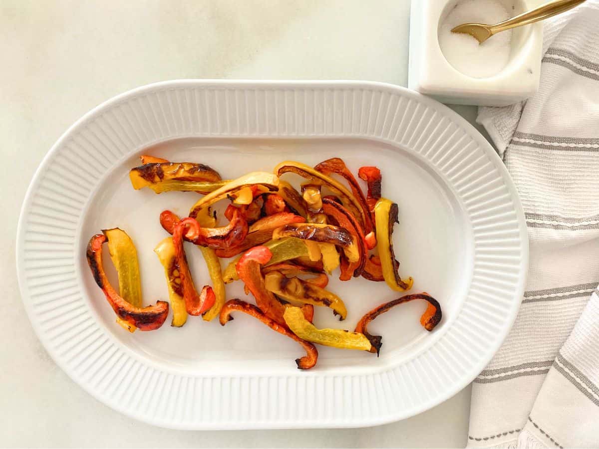 Platter of oven roasted bell peppers