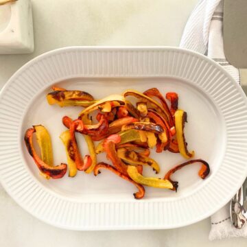 Platter of oven roasted bell peppers