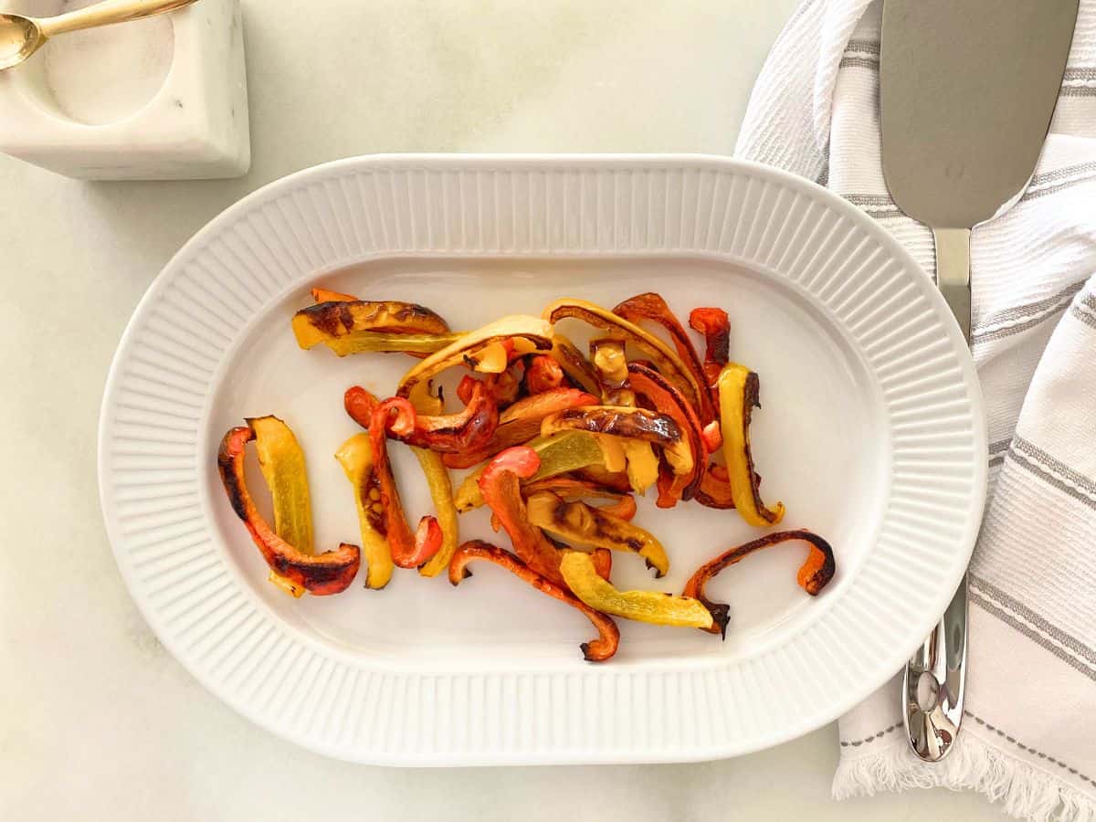 Platter of oven roasted bell peppers